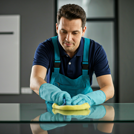 Mitarbeiter am Sauber machen